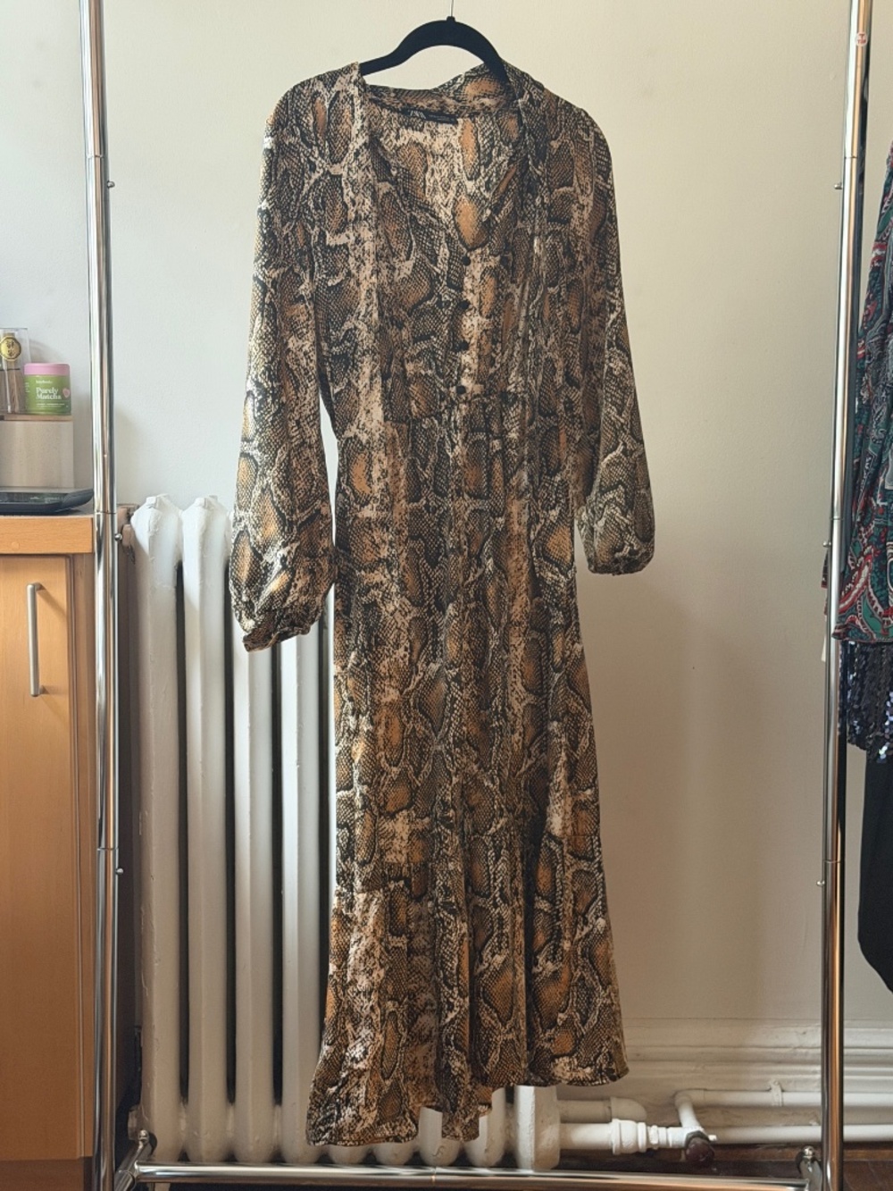 Snakeskin Long Sleeve Dress